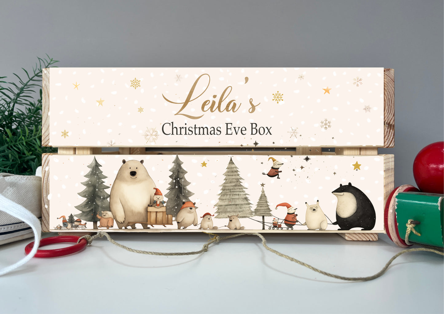 Woodland scene Christmas Crate