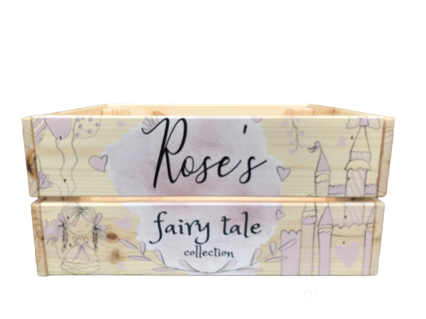Fairytale wooden book crate