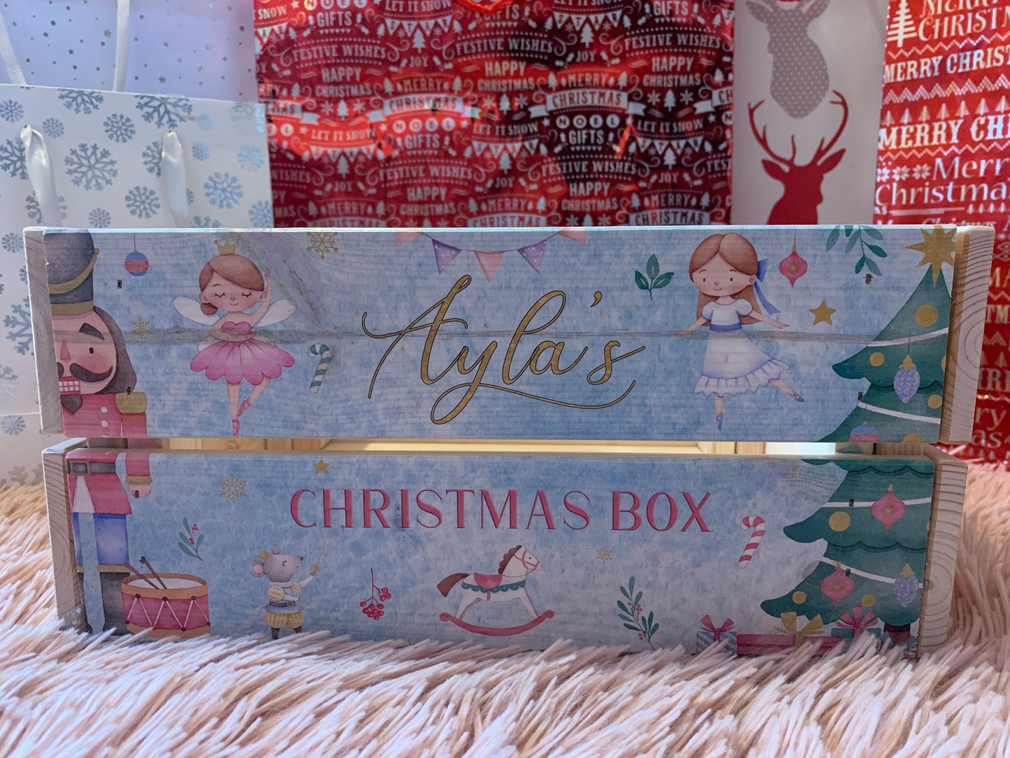 Nutcracker Blue Christmas Crate