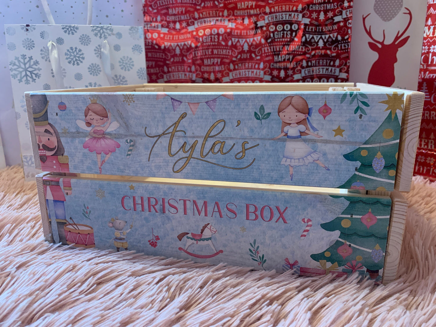 Nutcracker Blue Christmas Crate