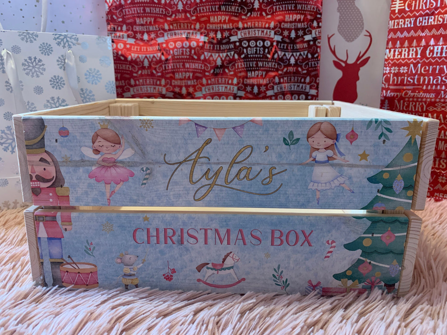 Nutcracker Blue Christmas Crate