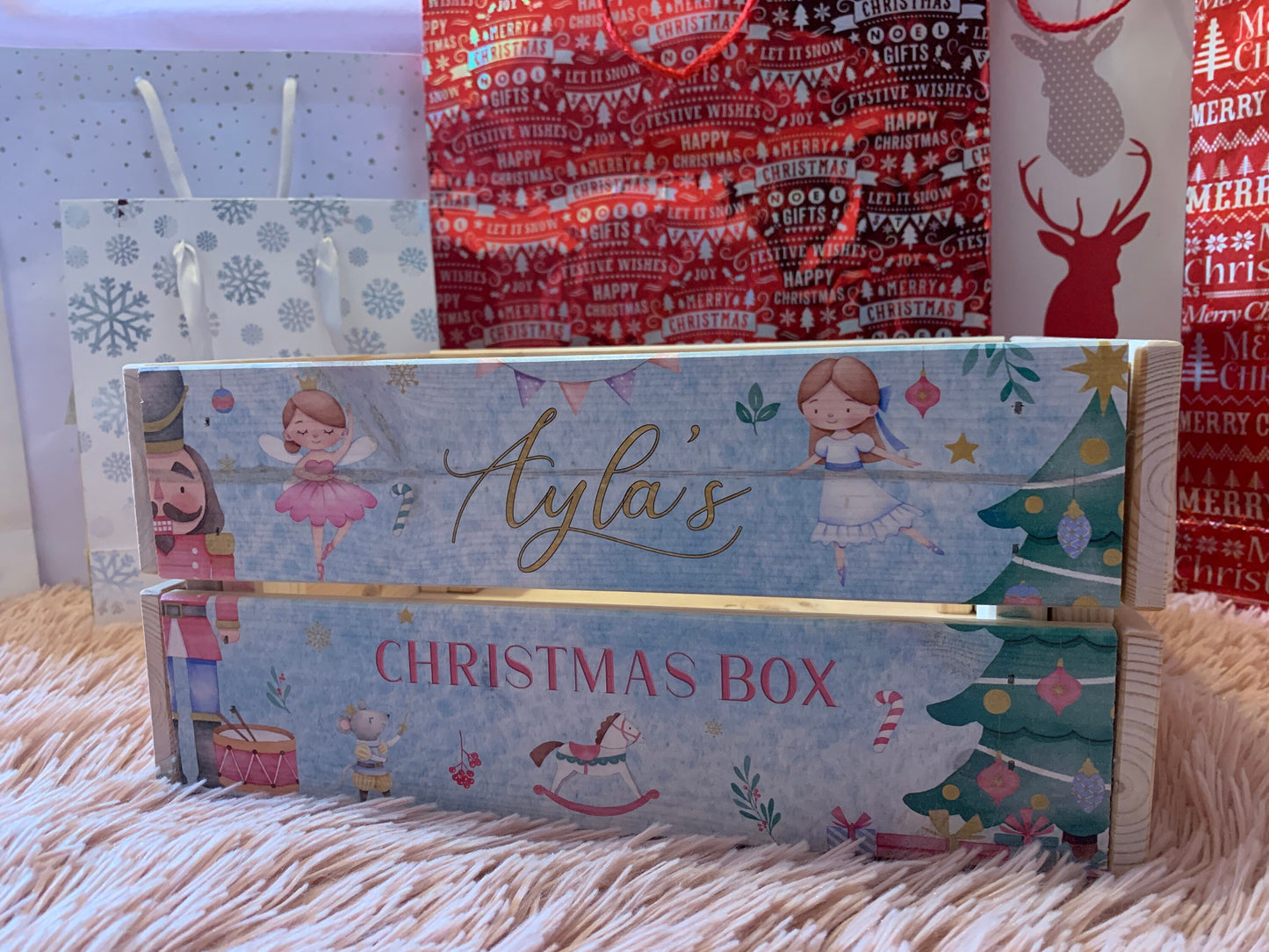 Nutcracker Blue Christmas Crate