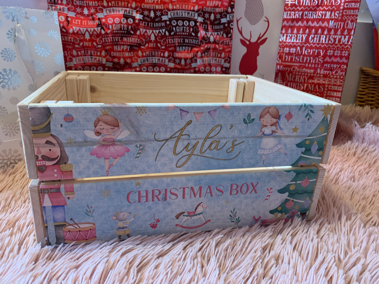 Nutcracker Blue Christmas Crate