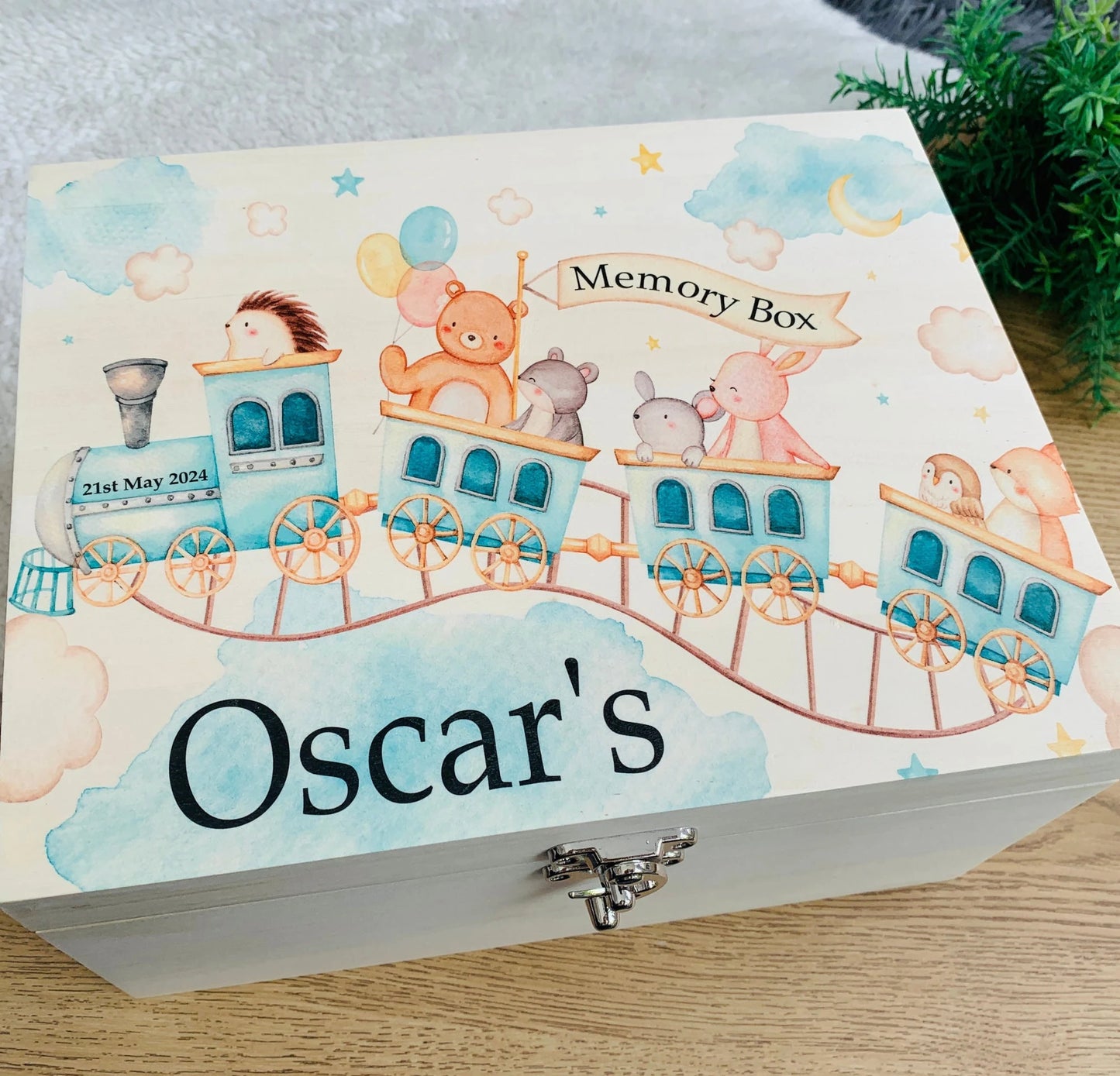 Safari train keepsake box