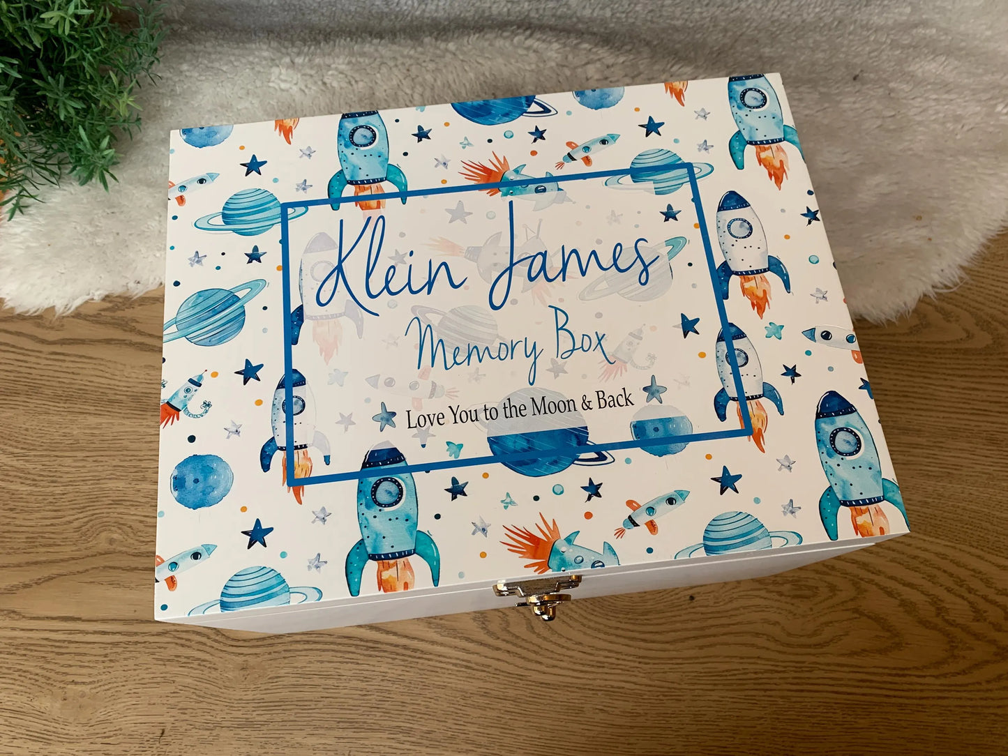 Spaceship Luxury white baby memory box