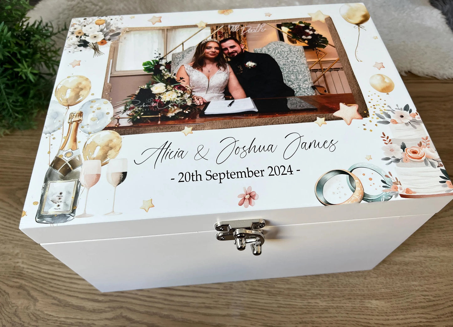 Wedding Photo Luxury white baby memory box