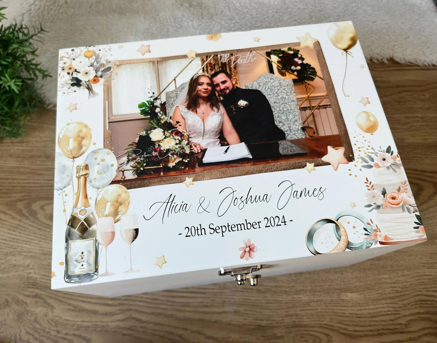 Wedding Photo Luxury white baby memory box