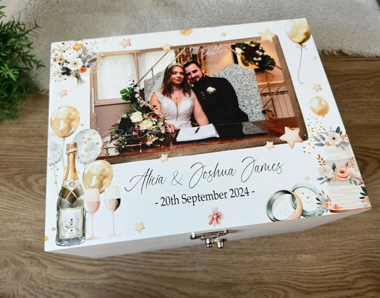 Wedding Photo Luxury white baby memory box