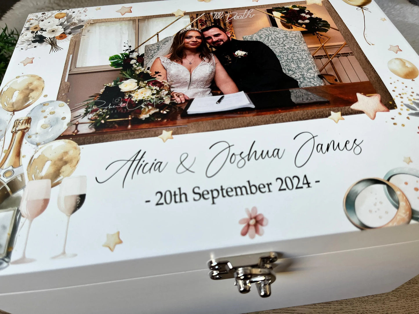 Wedding Photo Luxury white baby memory box