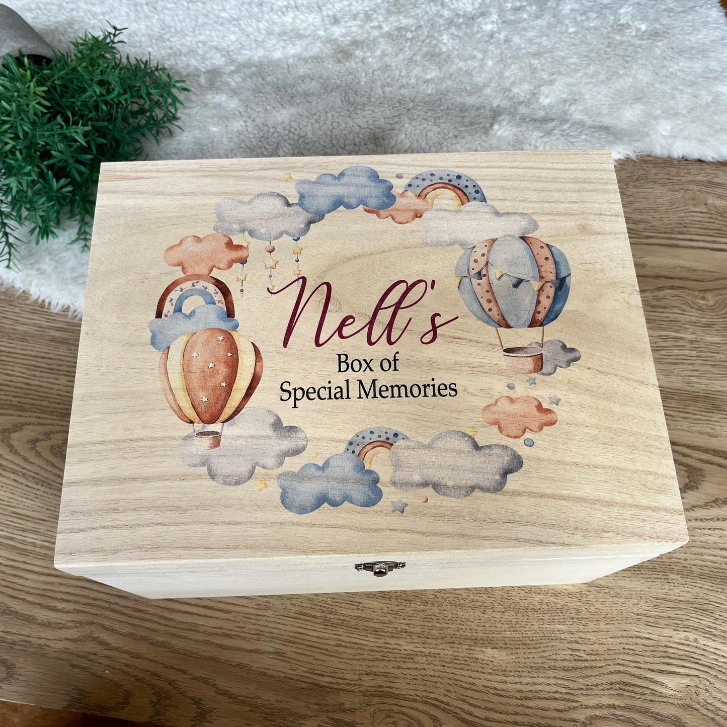 Hot air balloon wreaths keepsake box