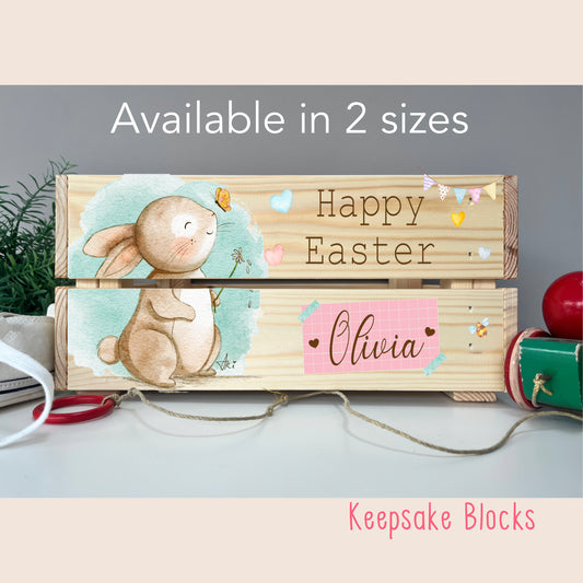Cute rabbit family Easter crate