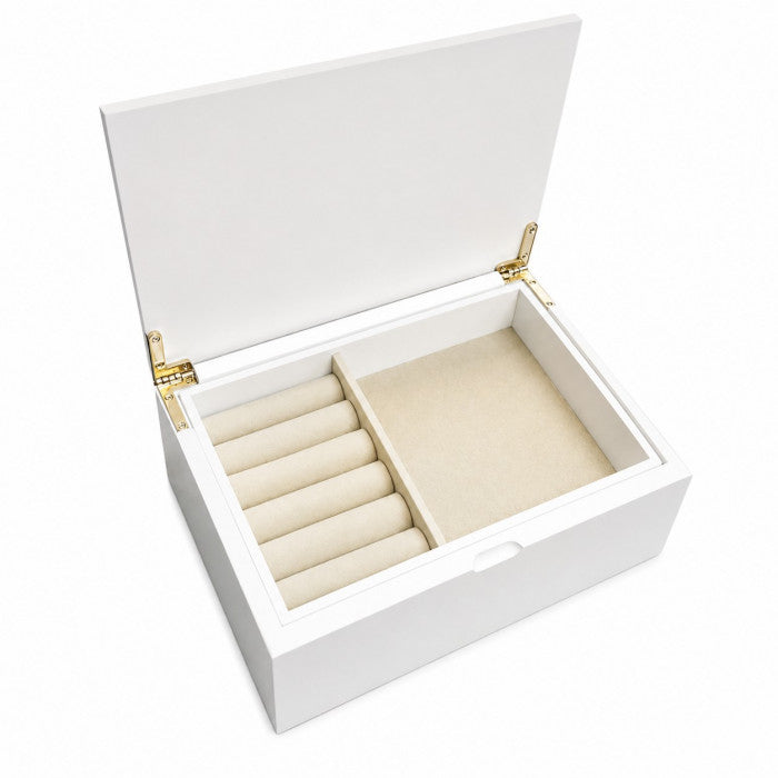 Rainbow luxury white jewellery box with removable compartment