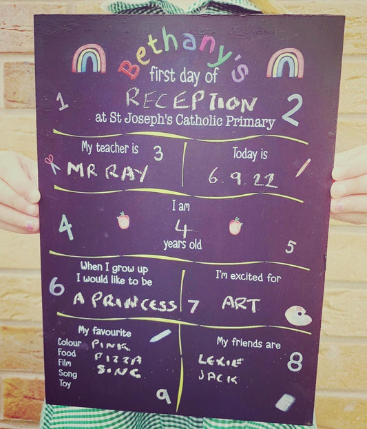 Rainbow First AND last day of school sign