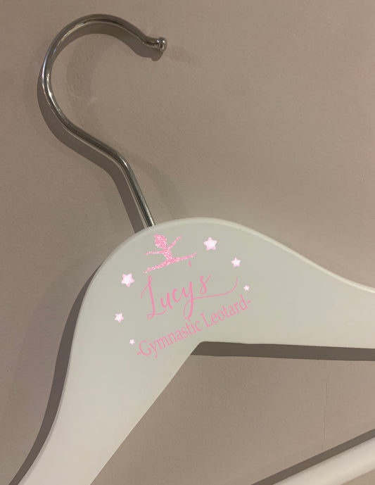 Personalised gymnastics leotard hanger