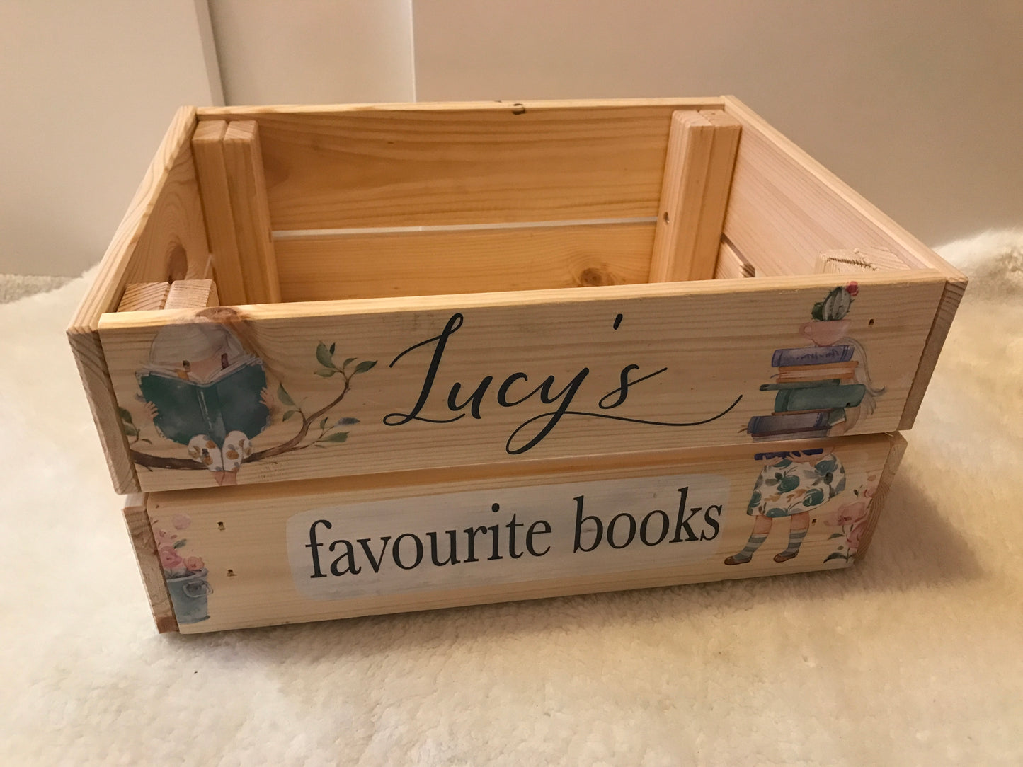 Favourite books personalised crate