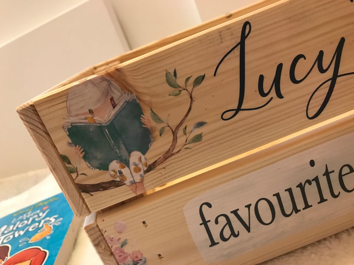 Favourite books personalised crate