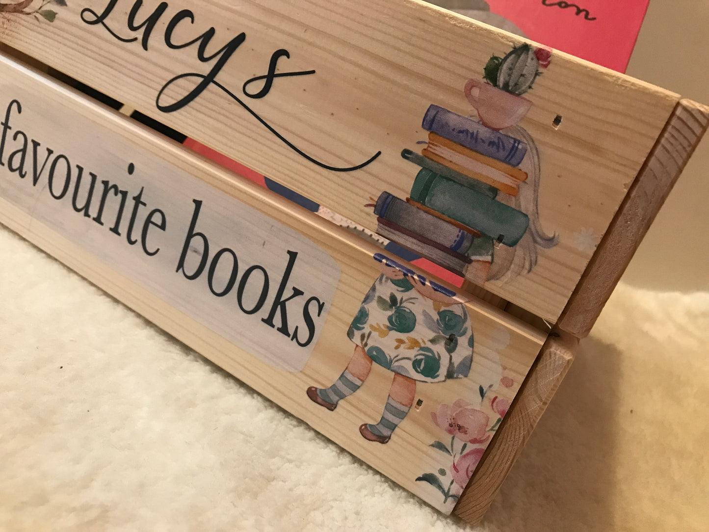 Favourite books personalised crate