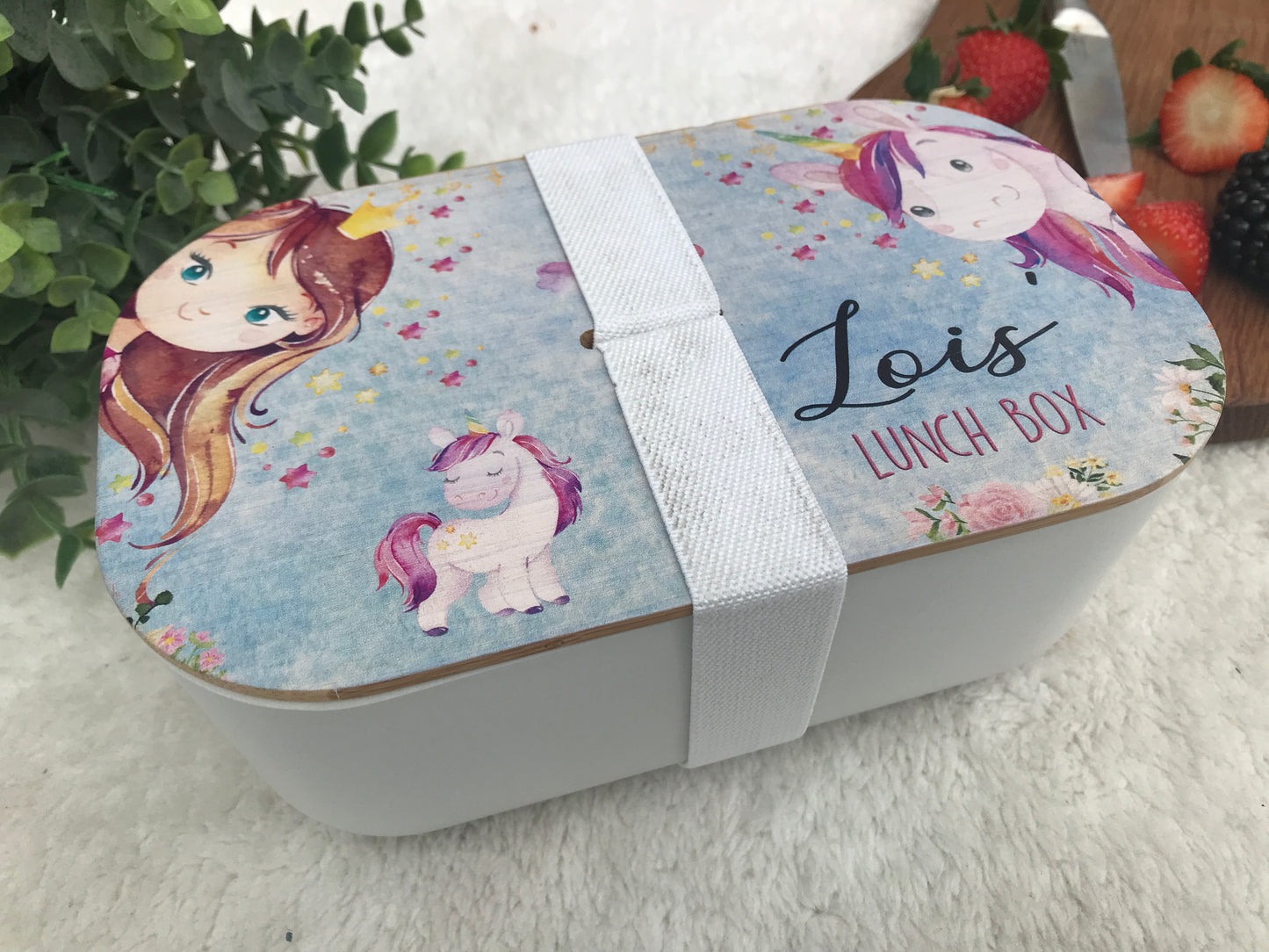 Unicorn bamboo lunch box