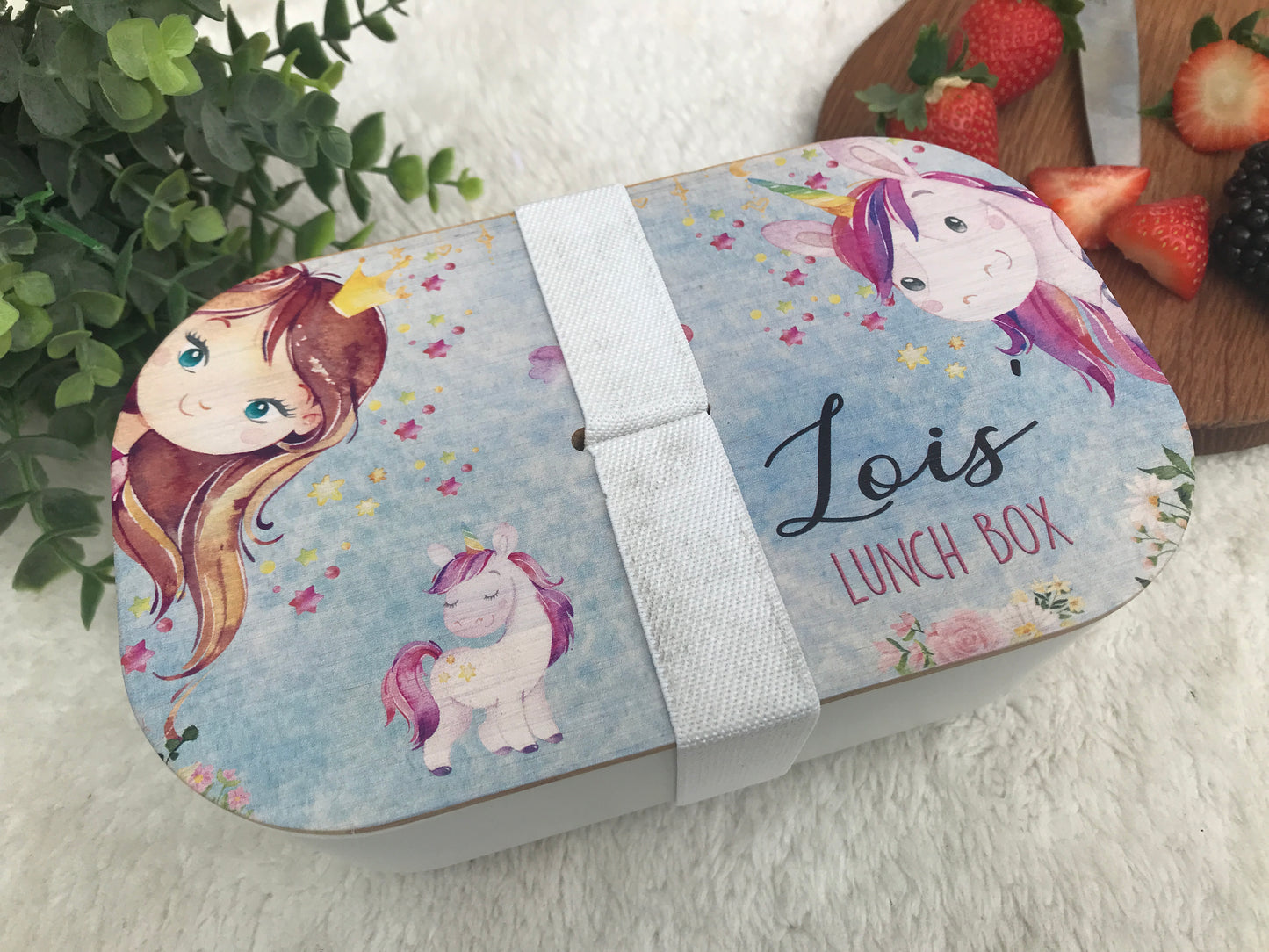 Unicorn bamboo lunch box