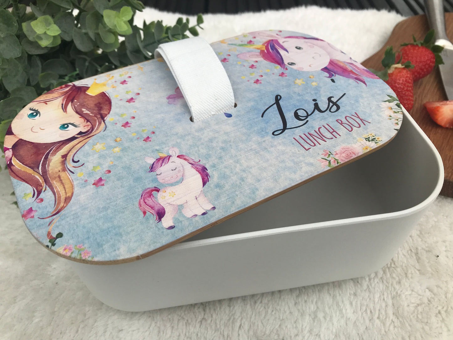 Unicorn bamboo lunch box