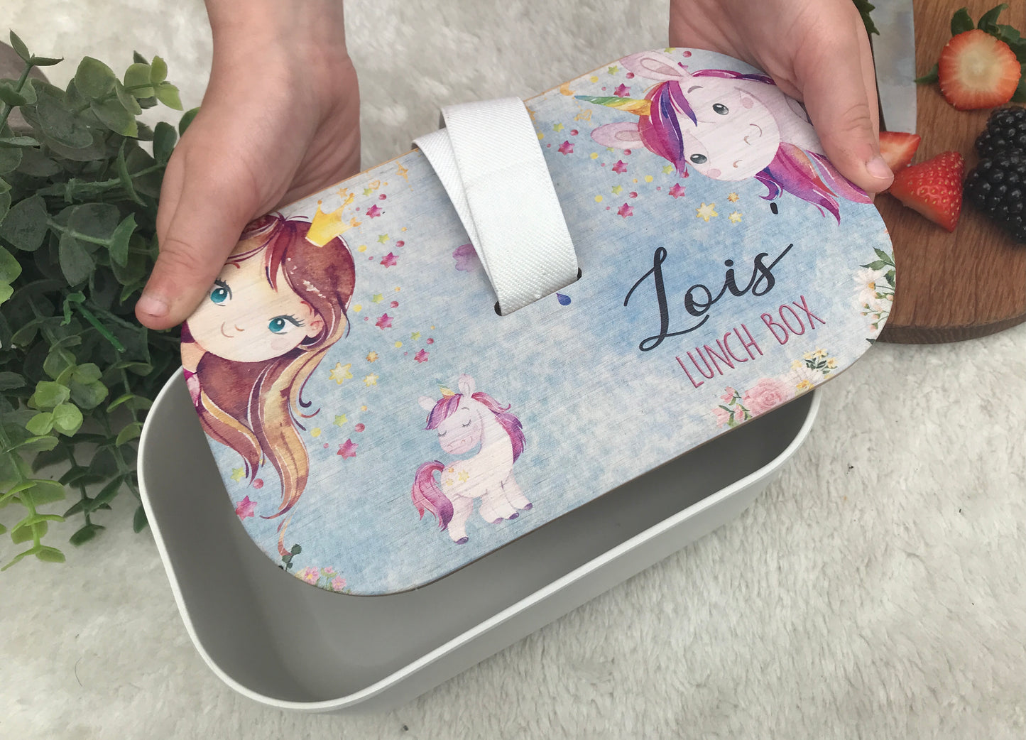 Unicorn bamboo lunch box