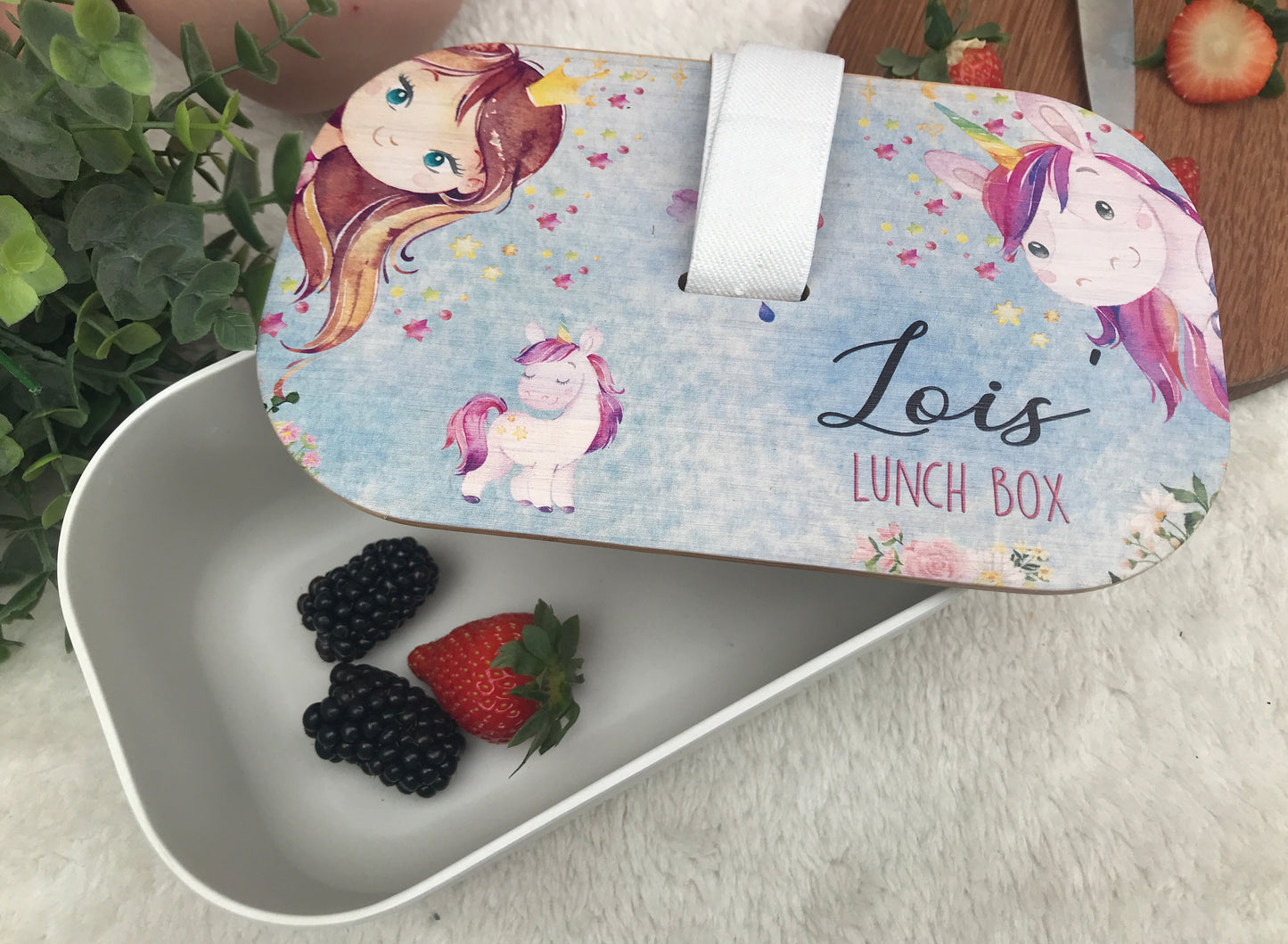 Unicorn bamboo lunch box