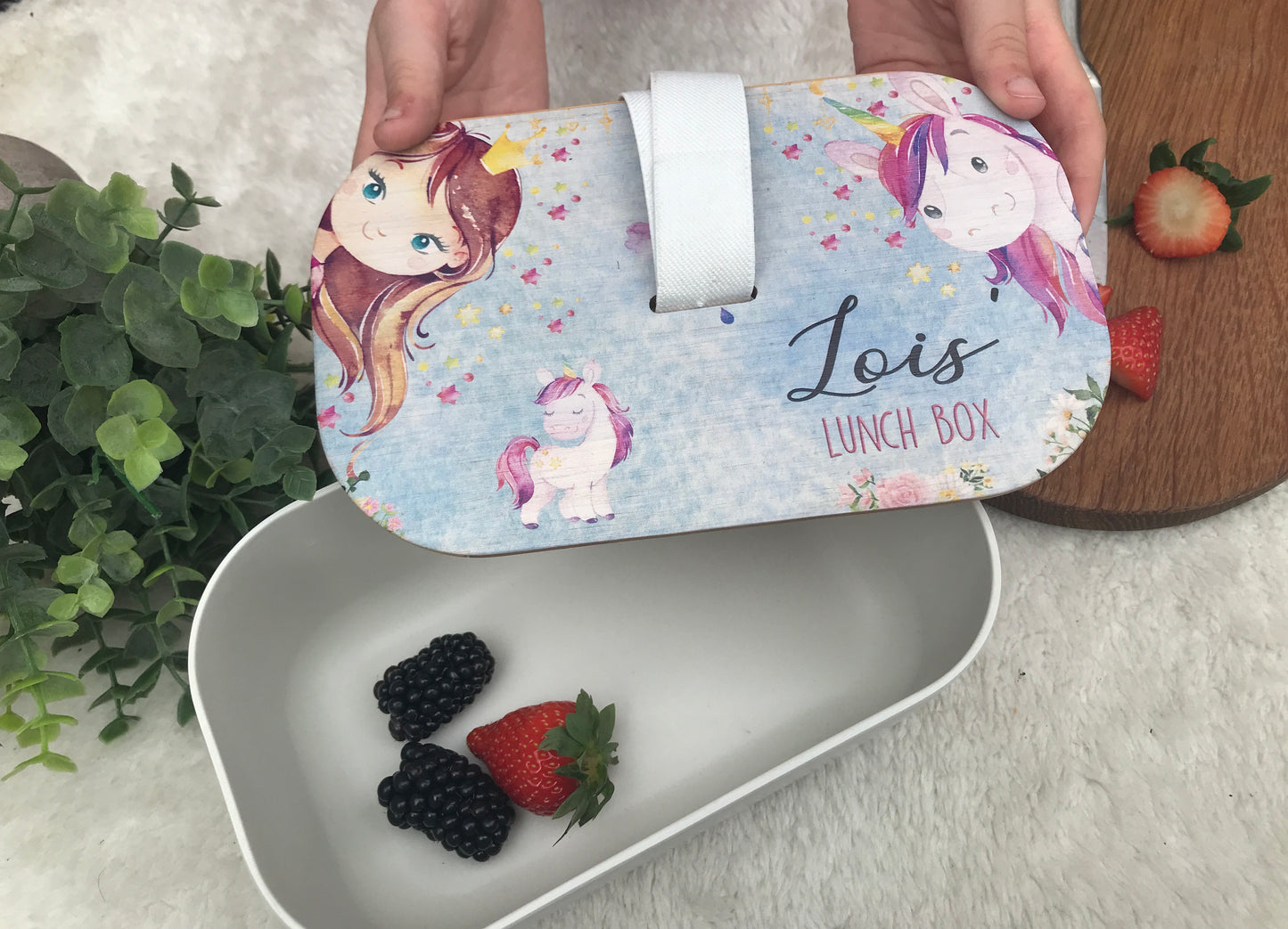 Unicorn bamboo lunch box