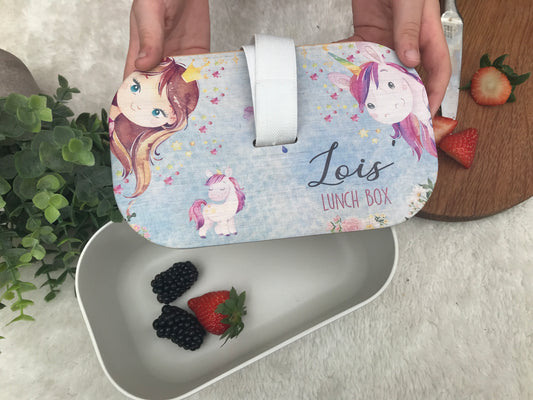 Unicorn bamboo lunch box