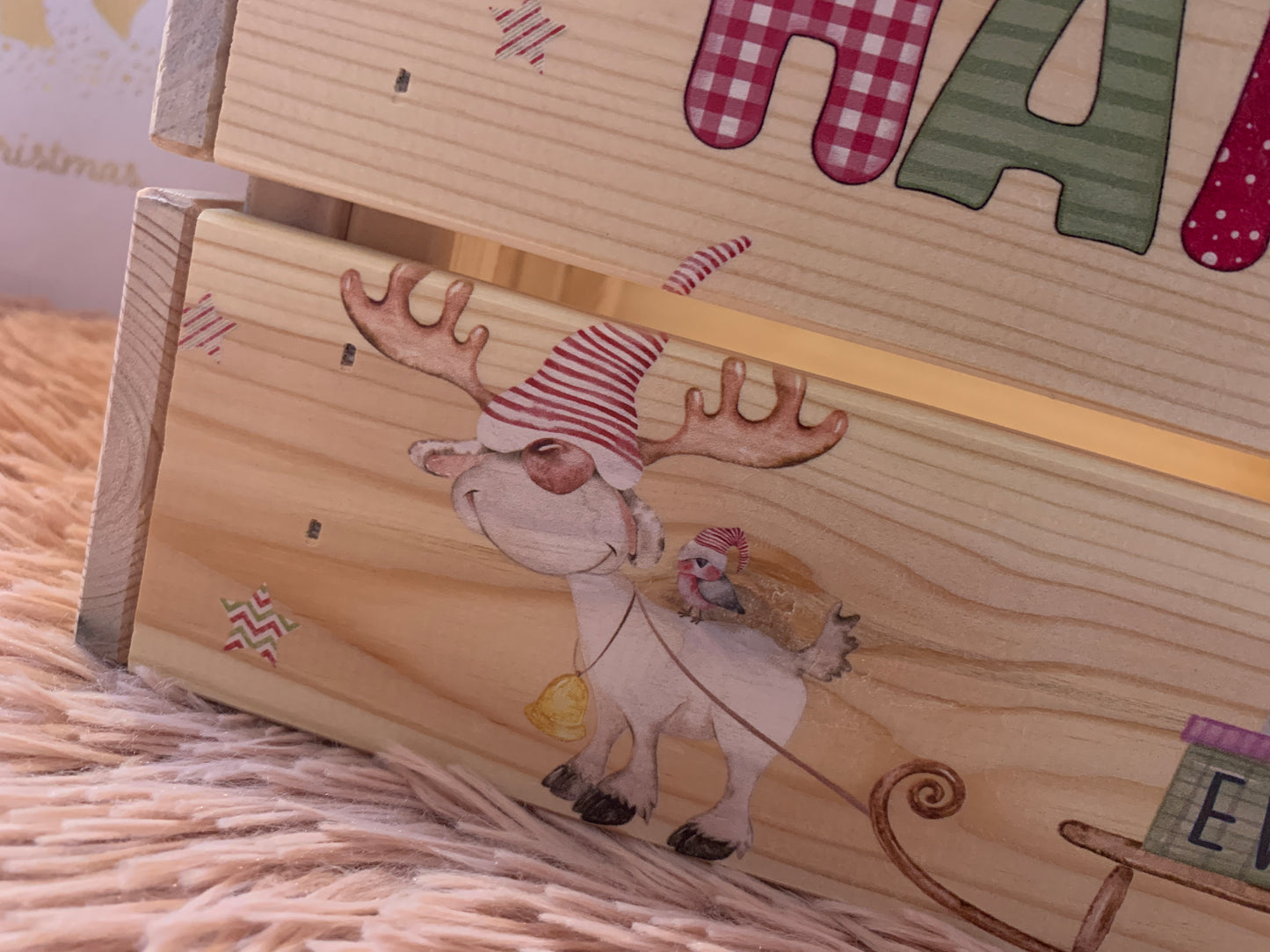 Reindeer Sleigh Christmas Eve Crate