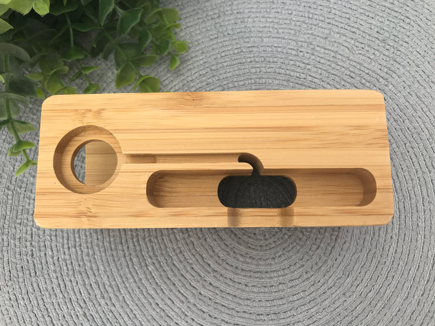 Bamboo phone and watch docking station