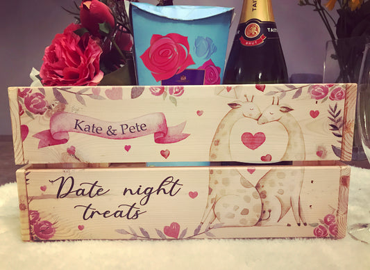 Wedding, Anniversary, Valentine's Day personalised crate