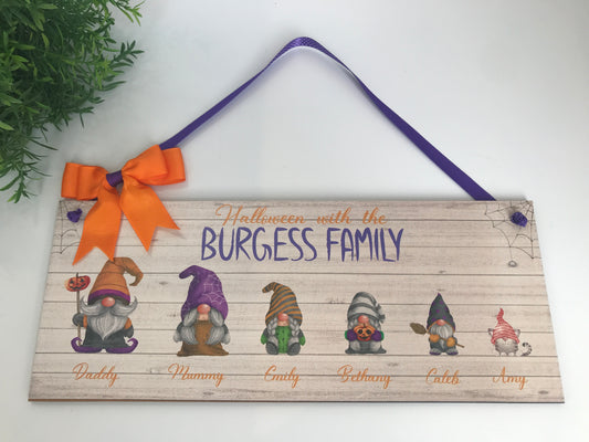 Gnome Family Halloween Sign