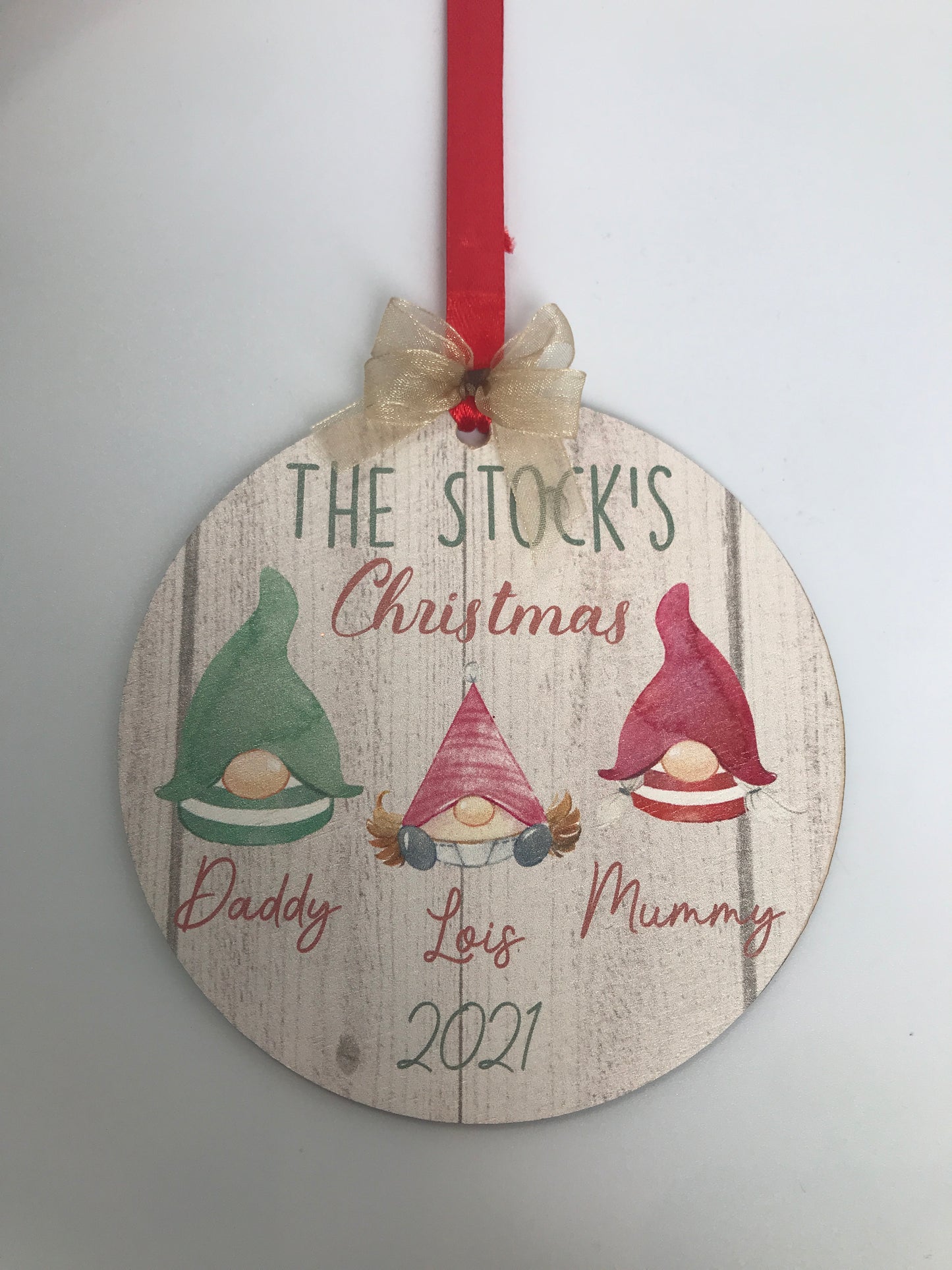 Gnome Family Christmas tree hanging ornament