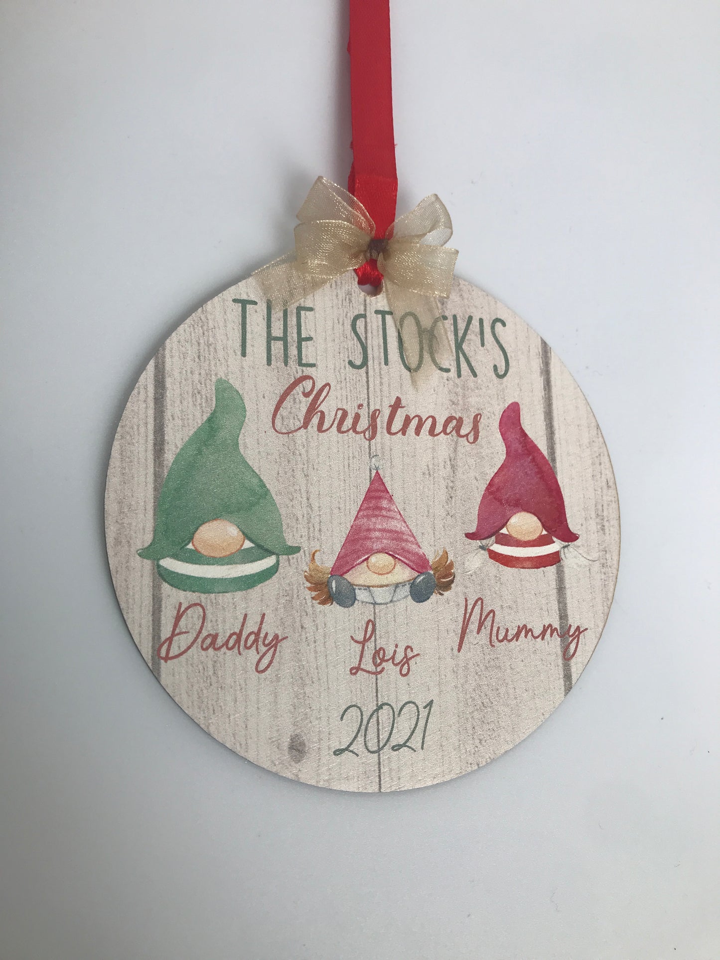 Gnome Family Christmas tree hanging ornament