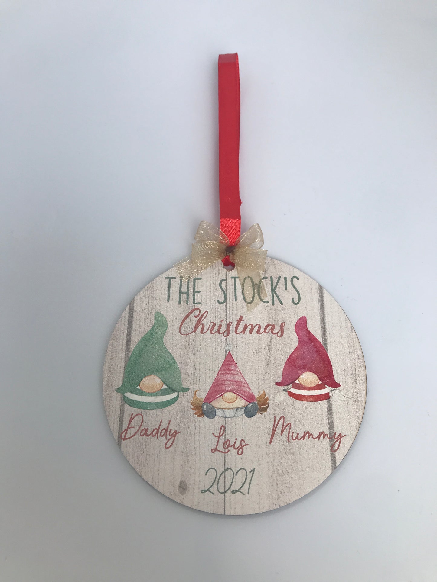 Gnome Family Christmas tree hanging ornament