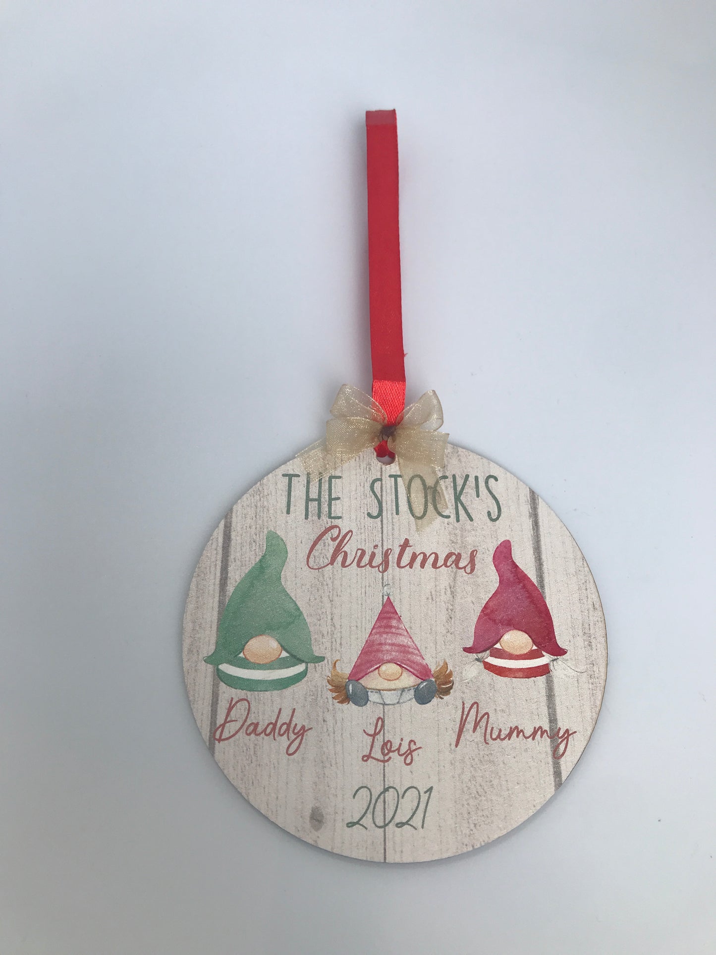 Gnome Family Christmas tree hanging ornament