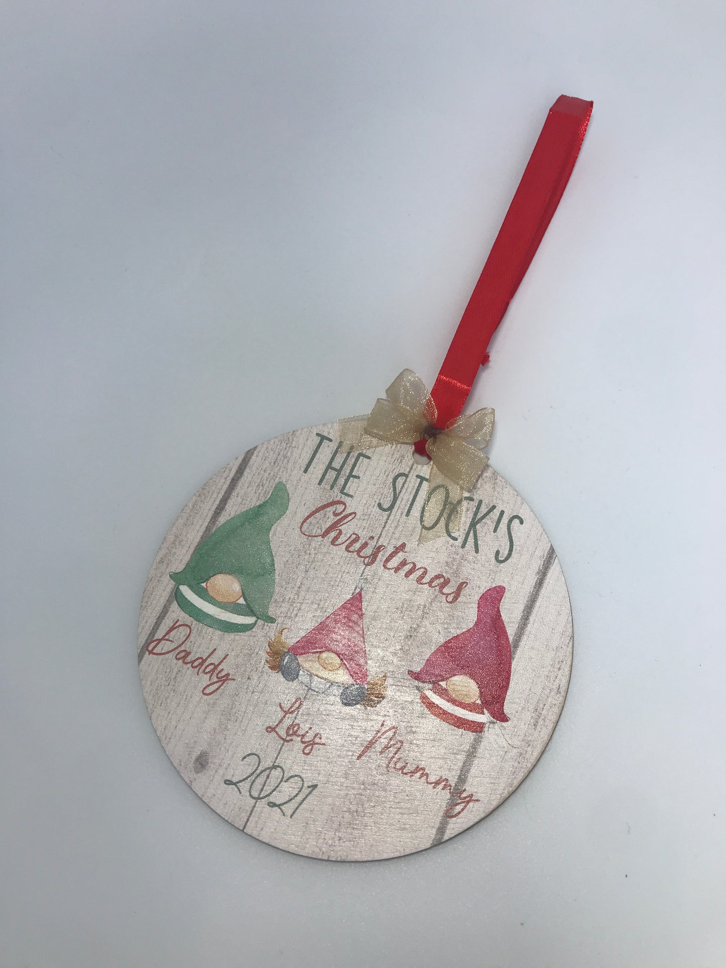 Gnome Family Christmas tree hanging ornament