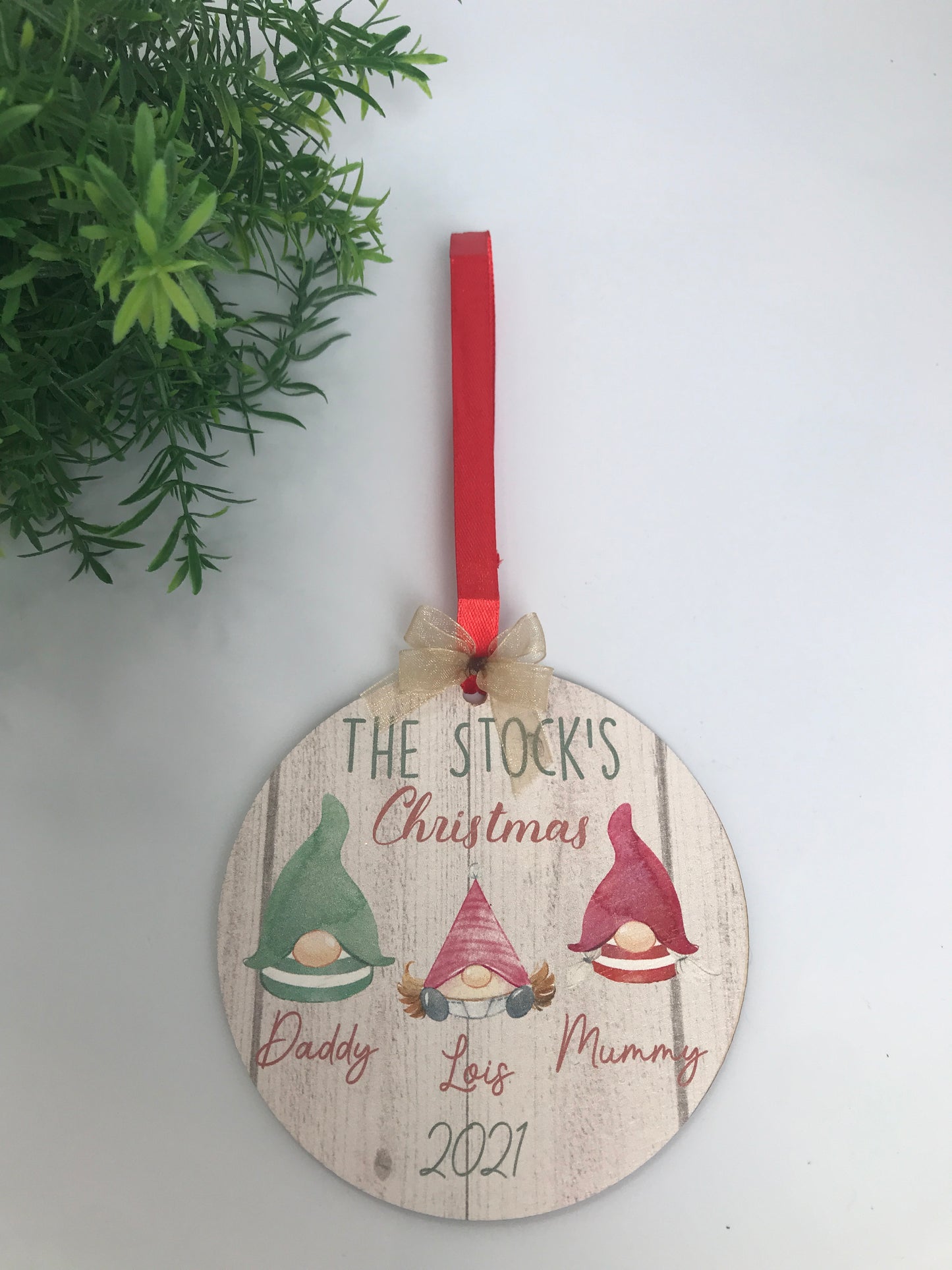 Gnome Family Christmas tree hanging ornament