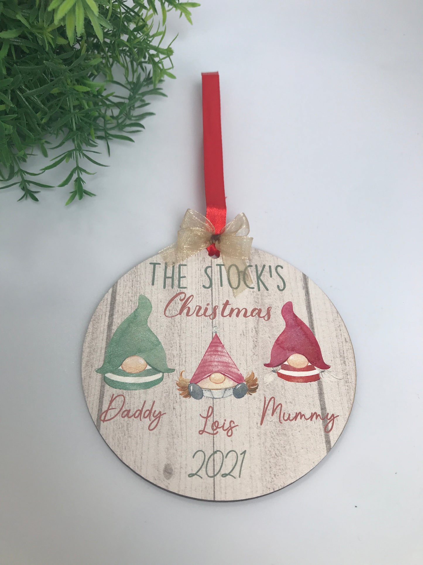 Gnome Family Christmas tree hanging ornament