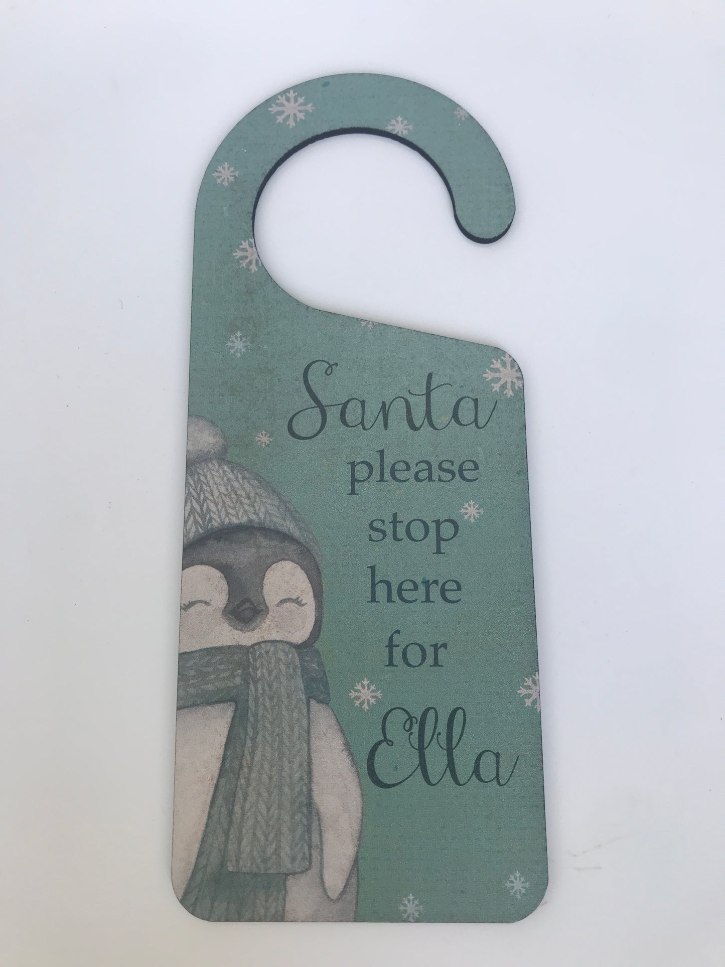 Penguin Christmas door hanger