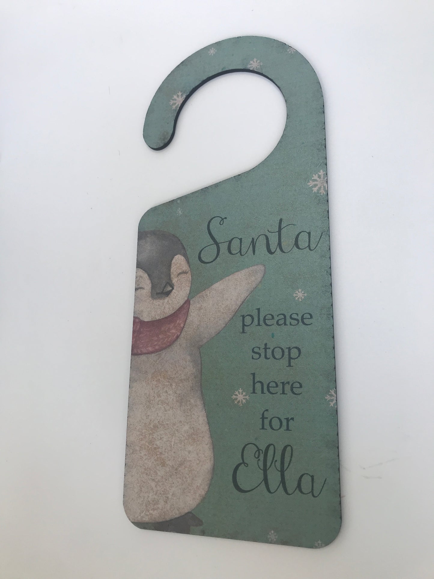 Penguin Christmas door hanger