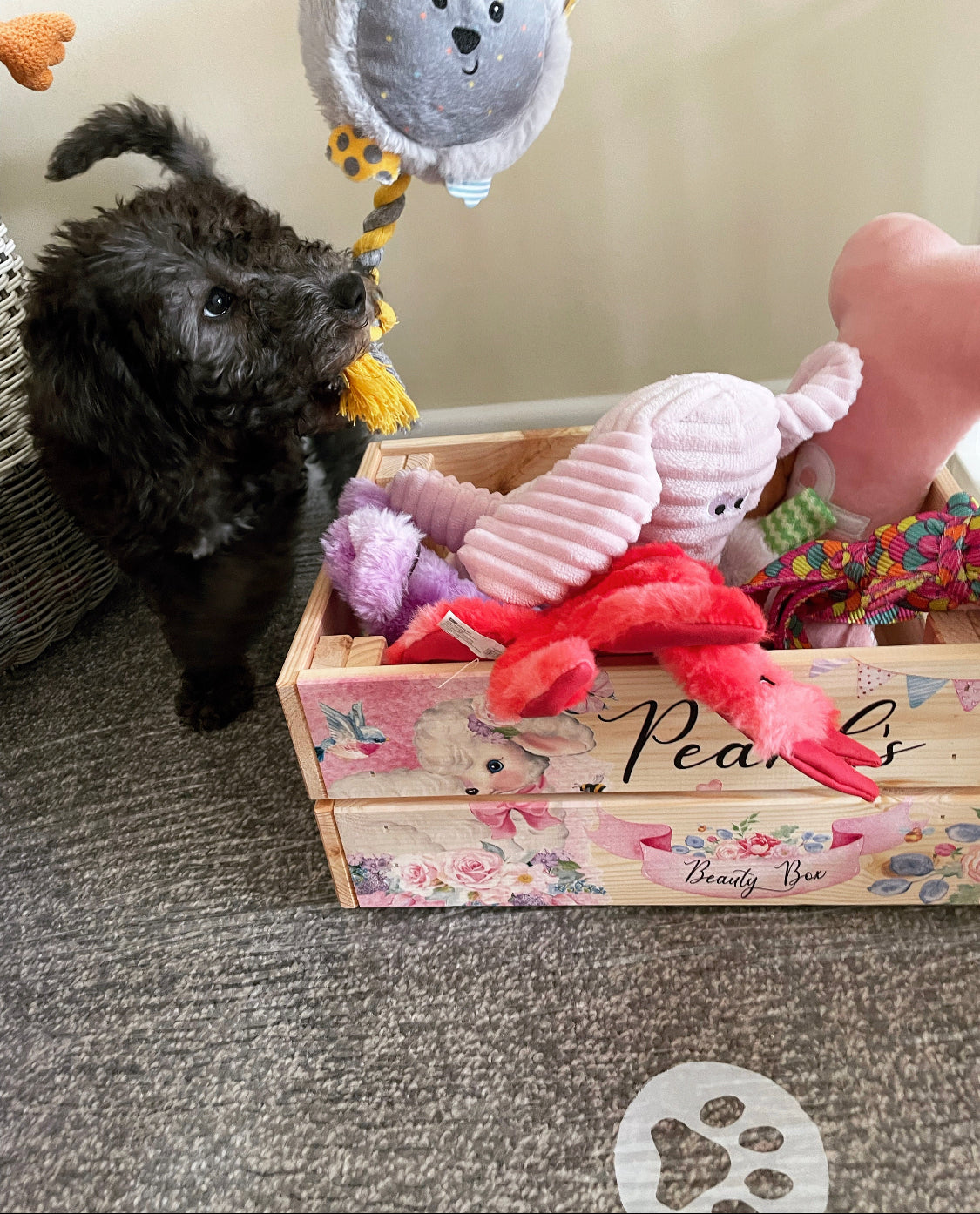 Vintage lamb personalised crate