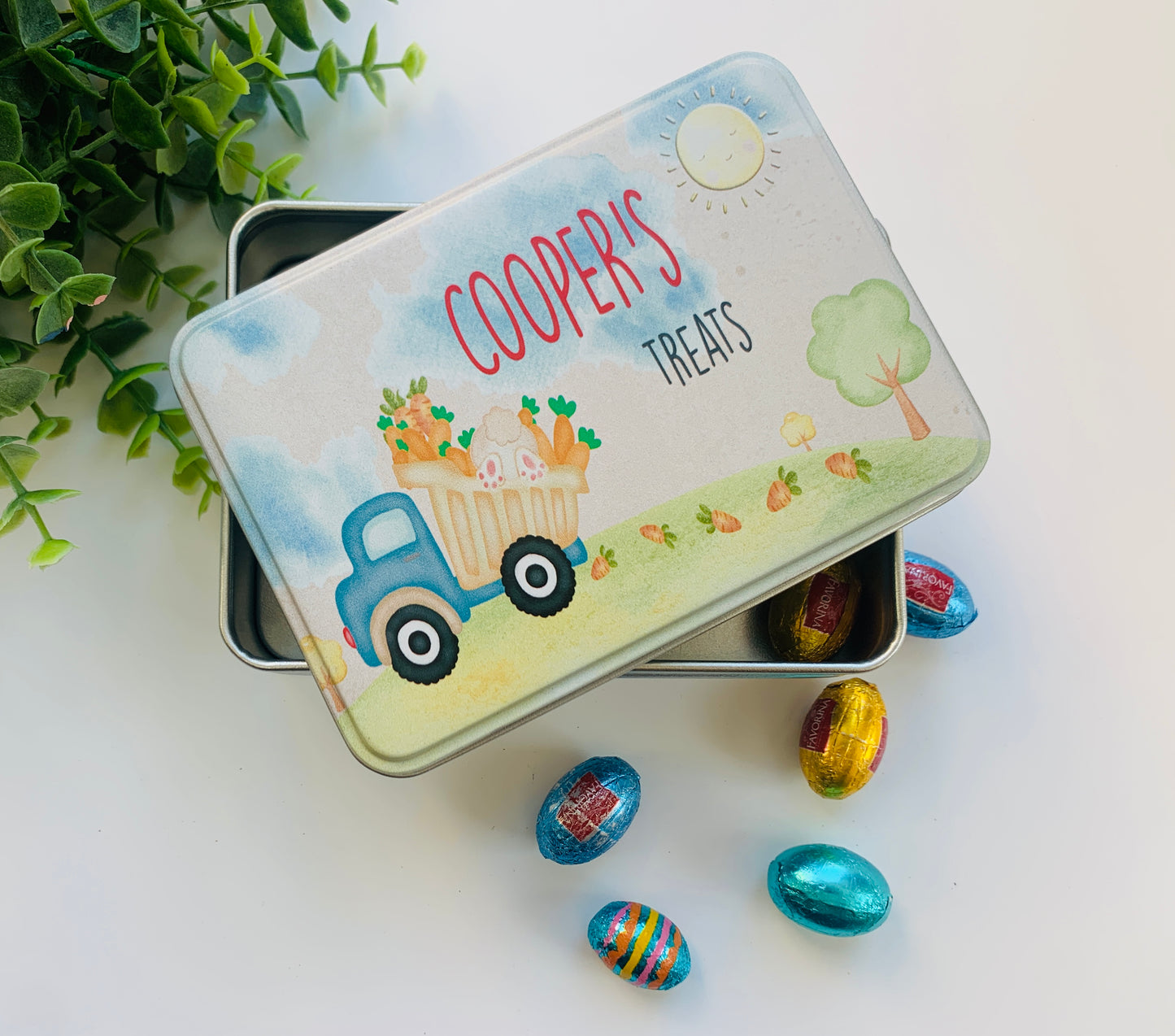 Tractor Easter keepsake tin