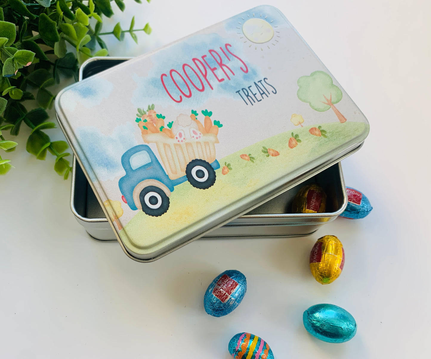 Tractor Easter keepsake tin