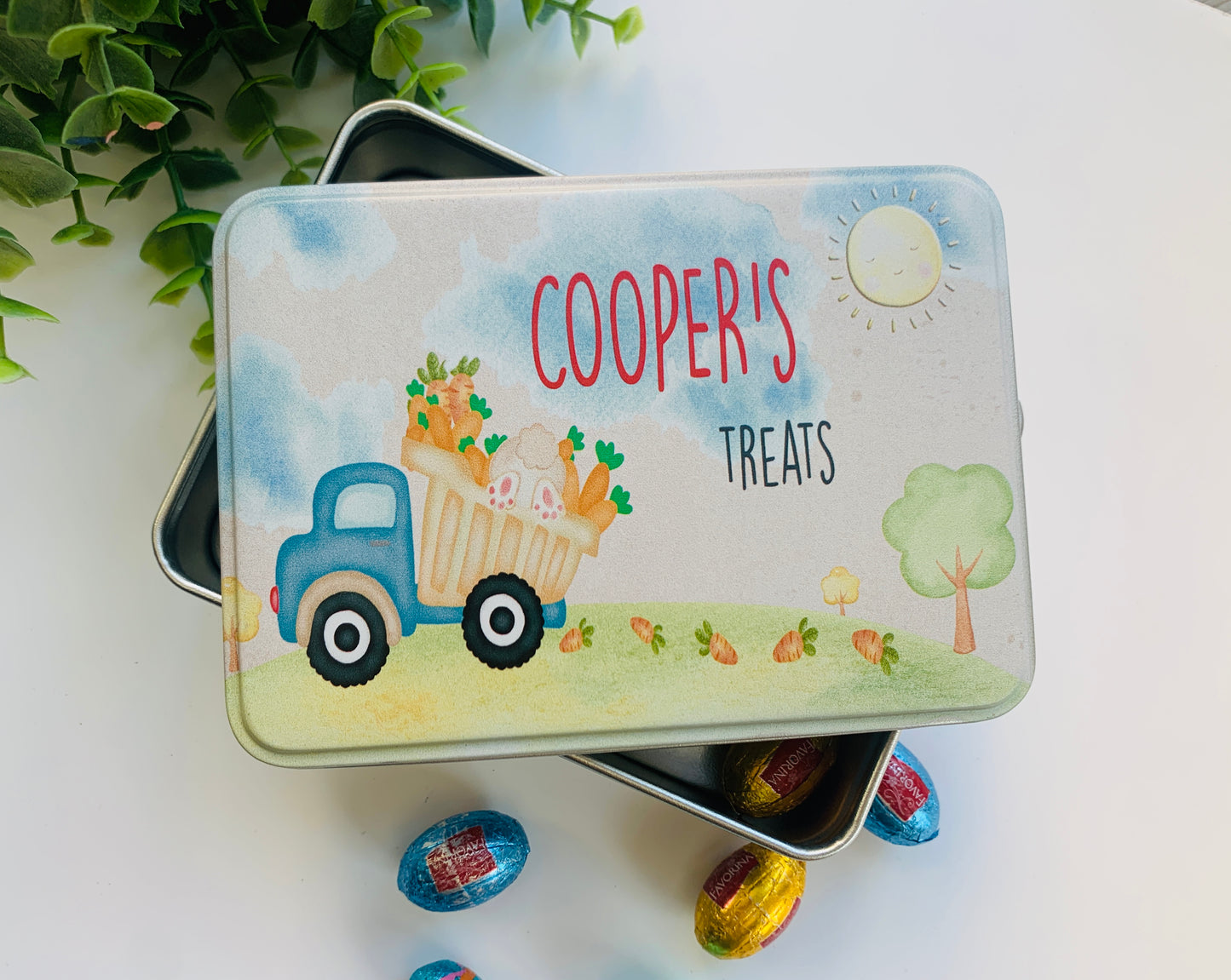 Tractor Easter keepsake tin