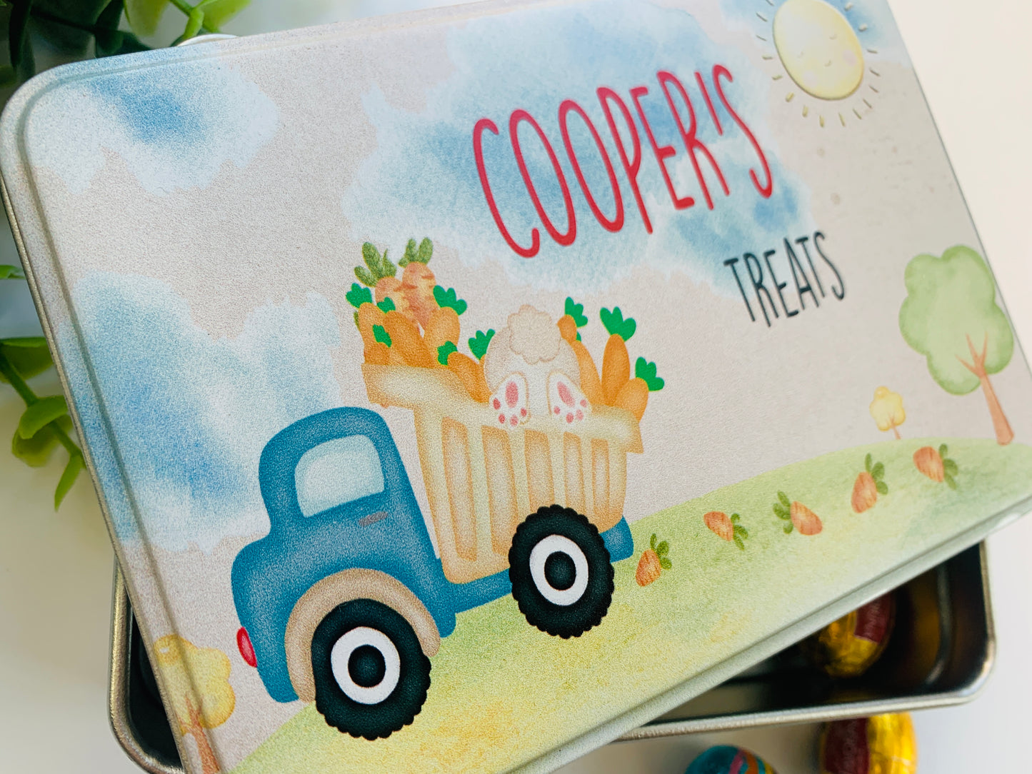 Tractor Easter keepsake tin