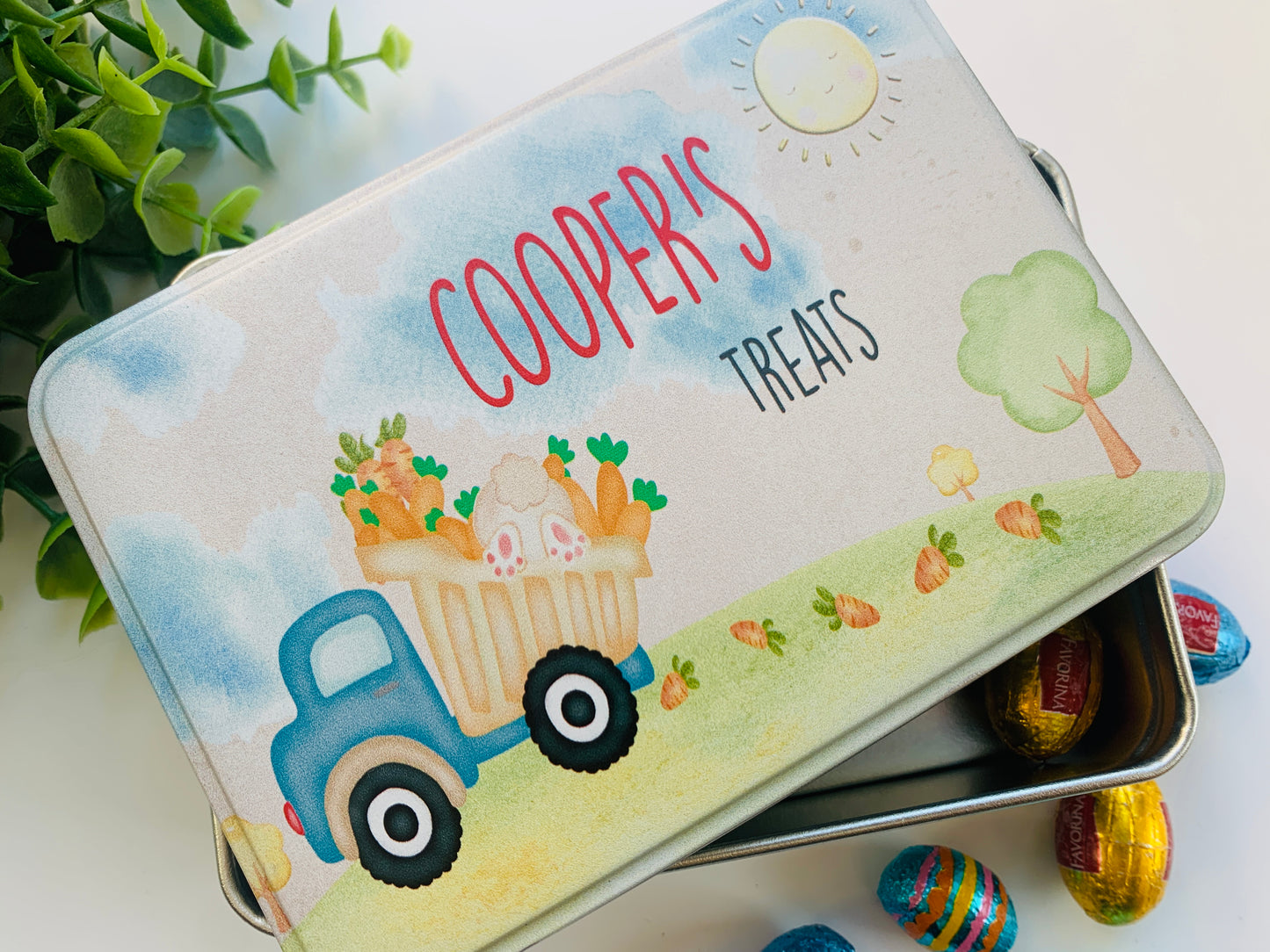 Tractor Easter keepsake tin