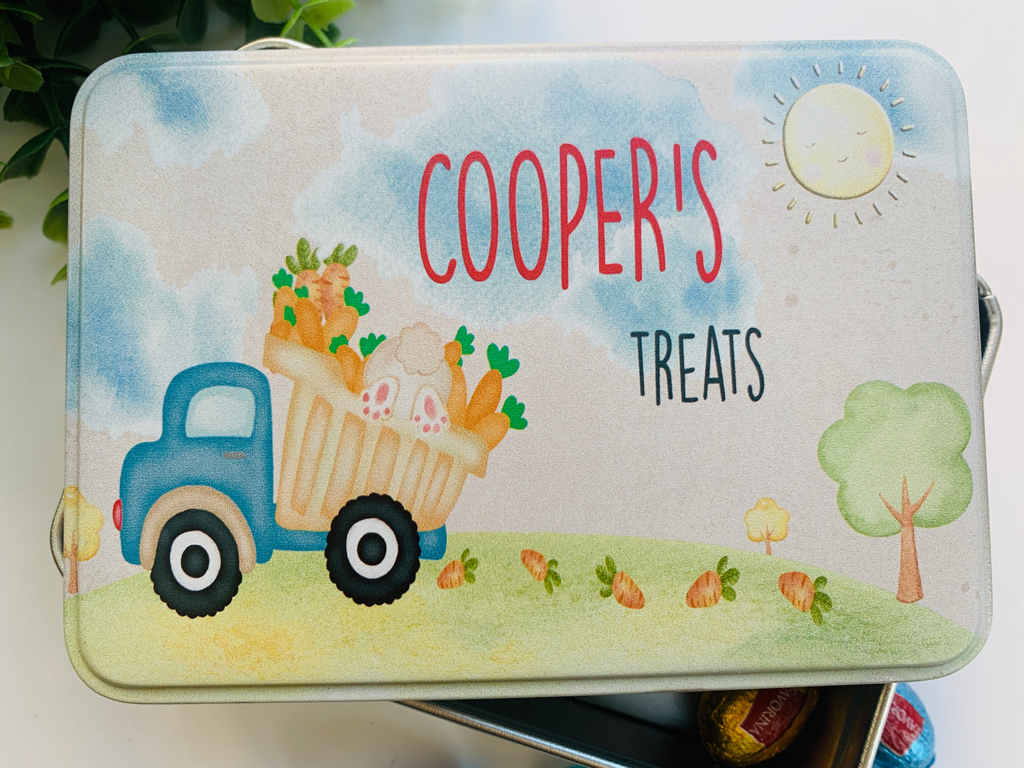 Tractor Easter keepsake tin