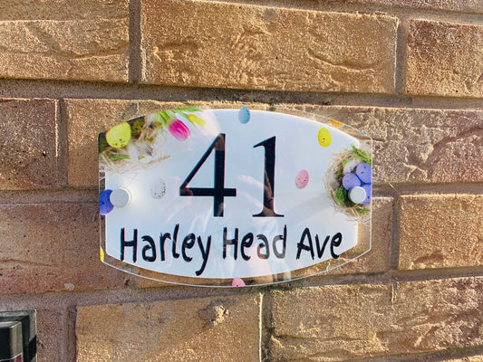 Spring / Easter door number plaque