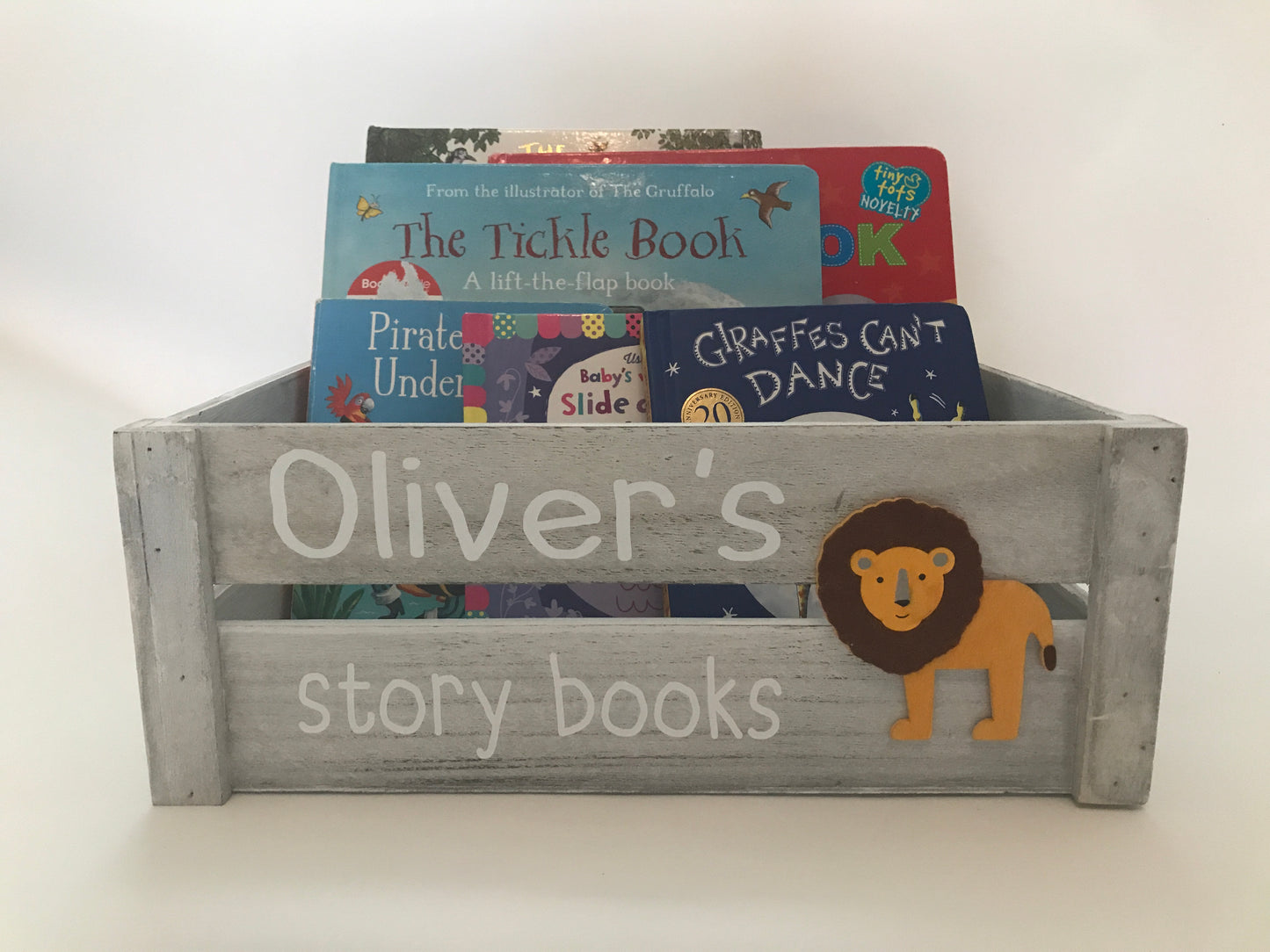 Large wooden book toy crate children